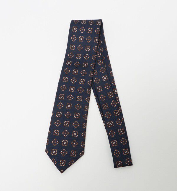 UNITED ARROWS「＜ERRICO FORMICOLA＞スクエア プリント ネクタイ」|ネクタイ・蝶ネクタイ|NAVY