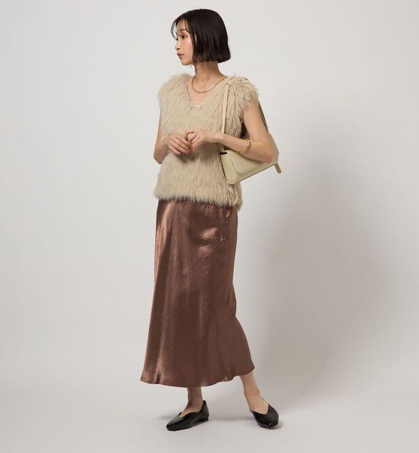 UNITED ARROWS green label relaxing「サテン ナロー スカート」|フレア|