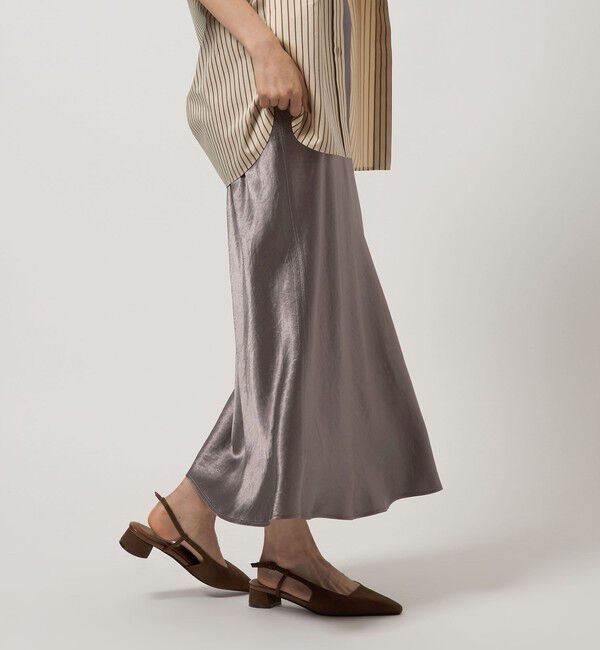 UNITED ARROWS green label relaxing「サテン ナロー スカート」|フレア|