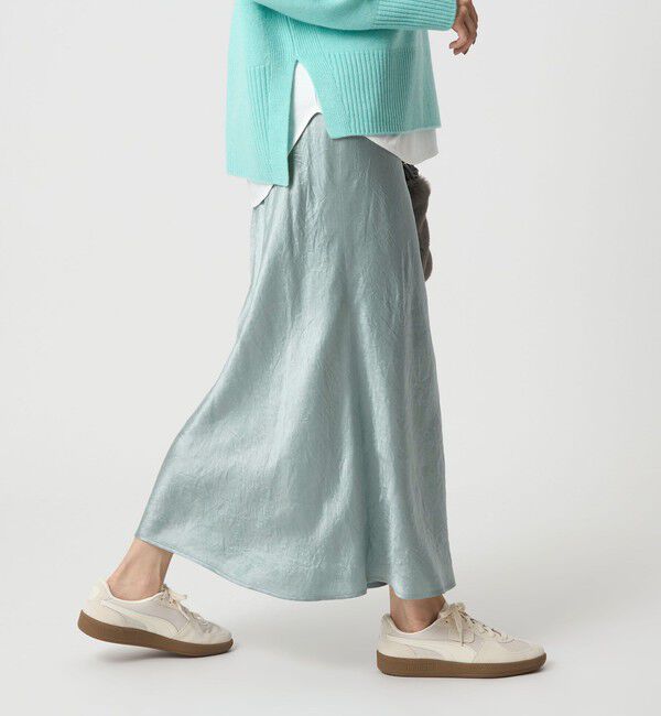 UNITED ARROWS green label relaxing「サテン ナロー スカート」|フレア|