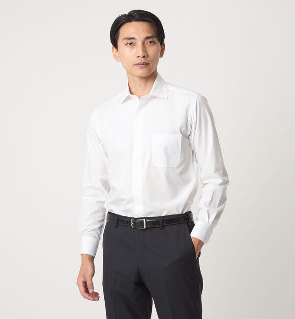 UNITED ARROWS green label relaxing「コットン ブロード ショートワイドカラー ドレスシャツ -形態安定-」|シャツ・ブラウス|WHITE