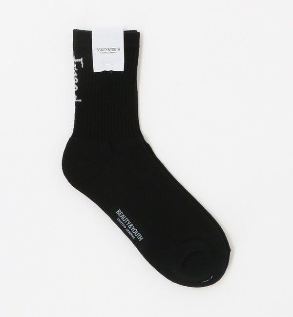 BEAUTY&YOUTH UNITED ARROWS「フリーダム スタンダード ロゴ ソックス」|ソックス|BLACK