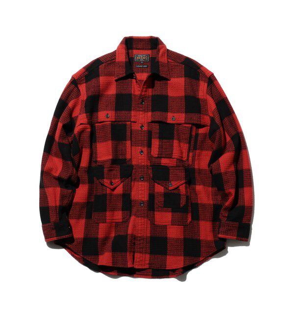 BEAMS PLUS「Adventure Shirt Dobby Block Plaid」|シャツ・ブラウス|RED