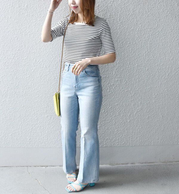 SHIPS any「SHIPS any:〈ウォッシャブル〉テレコ ハーフ スリーブ TEE」|Tシャツ・カットソー|