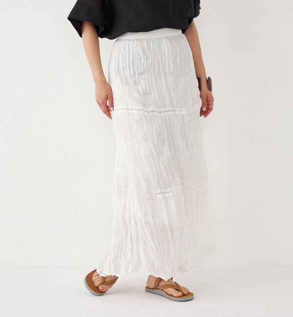 SHIPS Colors 「SHIPS Colors:〈洗濯機可能〉ハシゴレース クリンクル スカート」|スカート|