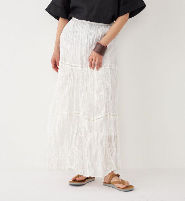 SHIPS Colors 「SHIPS Colors:〈洗濯機可能〉ハシゴレース クリンクル スカート」|スカート|