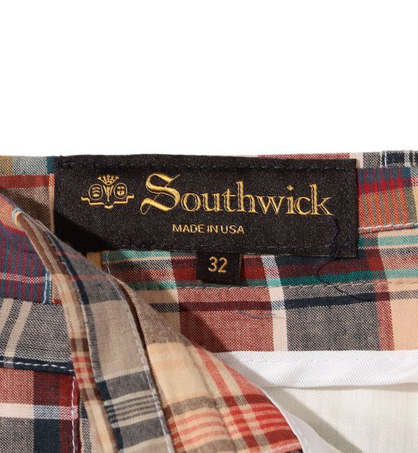SHIPS「Southwick:  パッチワーク マドラスチェック IVY トラウザー ショートパンツ」|チノ|