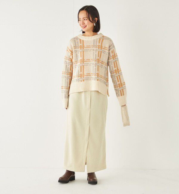 SHIPS Colors 「SHIPS Colors:〈洗濯機可能〉カット コーデュロイ タイト スカート」|タイト|