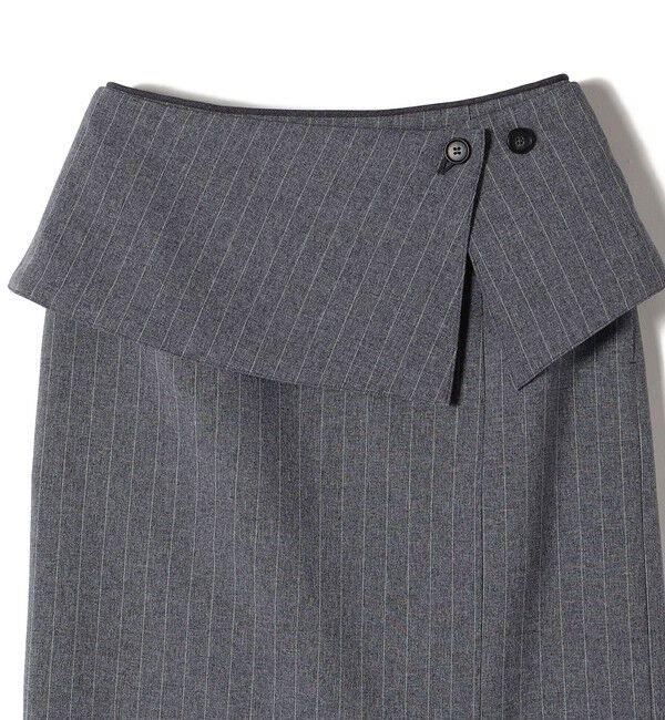 SHIPS for women「〈手洗い可能〉ベルト付 ストライプ タイト スカート 24SS ◇」|タイト|