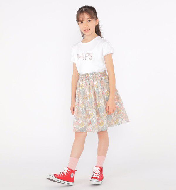 SHIPS KIDS「SHIPS KIDS:140～150cm / ガーリー 刺繍 ロゴ TEE」|Tシャツ・カットソー|