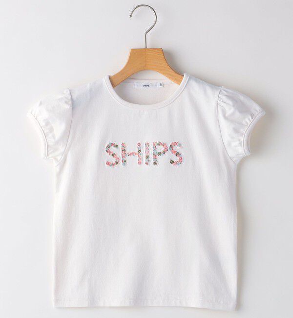 SHIPS KIDS「SHIPS KIDS:140～150cm / ガーリー 刺繍 ロゴ TEE」|Tシャツ・カットソー|
