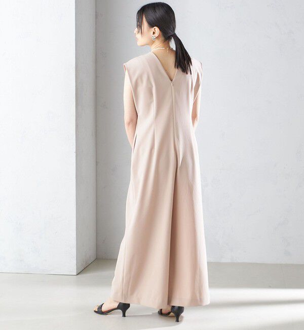 SHIPS for women「little black:Vネック ワイド シルエット オールインワン（セレモニー対応可）」|オールインワン|