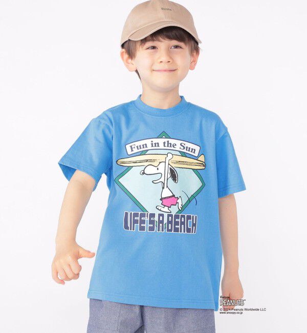 SHIPS KIDS「SHIPS KIDS:100～125cm / スヌーピー スポーツ 半袖 TEE」|Tシャツ・カットソー|ブルー