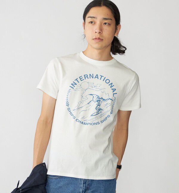 SHIPS「SHIPS: フェード プリント Tシャツ」|Tシャツ・カットソー|ライトホワイト