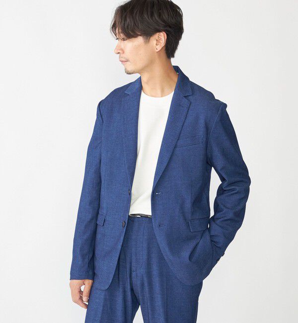 SHIPS「【WEB限定】SHIPS:〈手洗い可能〉デニムライク ストレッチ セットアップ（ジャケット＋パンツ）」|スーツ|
