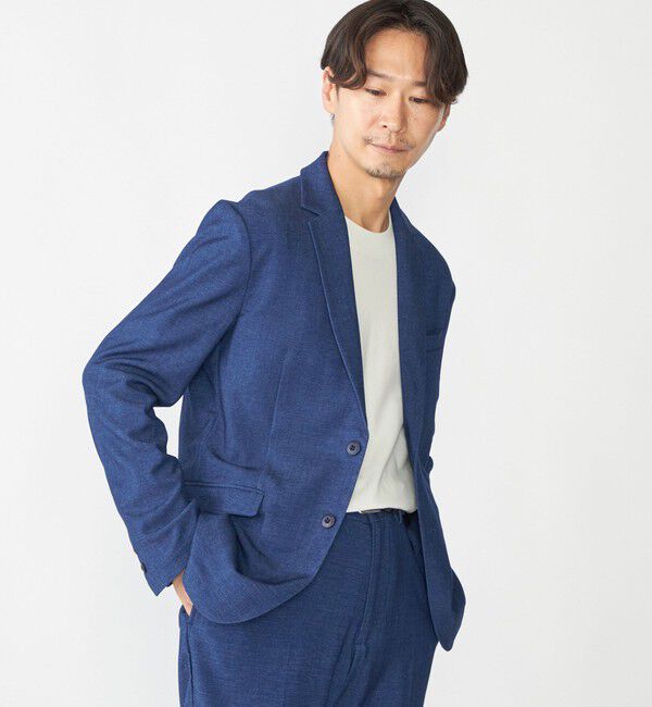 SHIPS「【WEB限定】SHIPS:〈手洗い可能〉デニムライク ストレッチ セットアップ（ジャケット＋パンツ）」|スーツ|