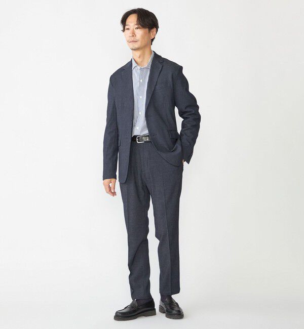 SHIPS「【WEB限定】SHIPS:〈手洗い可能〉デニムライク ストレッチ セットアップ（ジャケット＋パンツ）」|スーツ|ネイビー