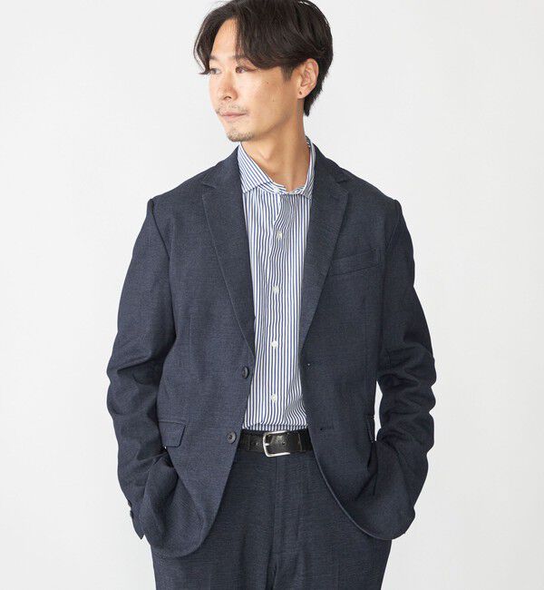 SHIPS「【WEB限定】SHIPS:〈手洗い可能〉デニムライク ストレッチ セットアップ（ジャケット＋パンツ）」|スーツ|