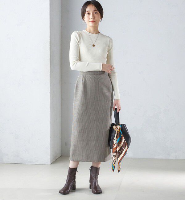 SHIPS for women「ウール混 チェック タイト スカート（セットアップ対応）」|タイト|