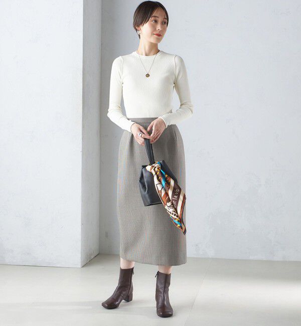 SHIPS for women「ウール混 チェック タイト スカート（セットアップ対応）」|タイト|