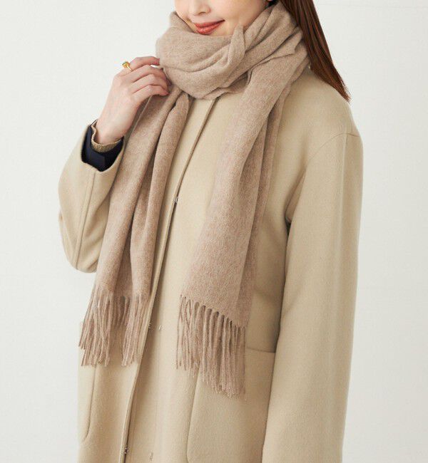 SHIPS Colors 「SHIPS Colors:〈手洗い可能〉 ウール ソリッド ストール」|マフラー|ベージュ