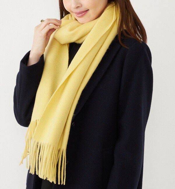 SHIPS Colors 「SHIPS Colors:〈手洗い可能〉 ウール ソリッド ストール」|マフラー|イエロー