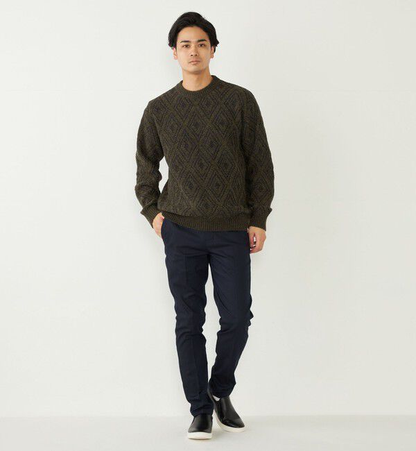 SHIPS Colors 「SHIPS Colors:〈手洗い可能〉リバーシブル ジャカード 総柄 ニット」|ニット・セーター|