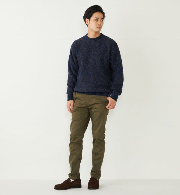 SHIPS Colors 「SHIPS Colors:〈手洗い可能〉リバーシブル ジャカード 総柄 ニット」|ニット・セーター|