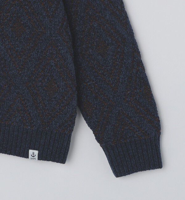 SHIPS Colors 「SHIPS Colors:〈手洗い可能〉リバーシブル ジャカード 総柄 ニット」|ニット・セーター|