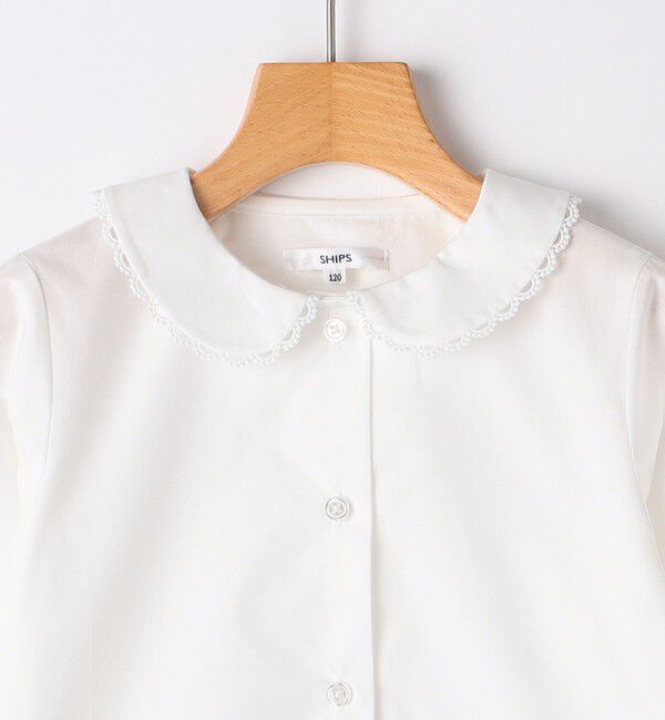SHIPS KIDS「SHIPS KIDS:110～130cm / ミニ レース カラー ブラウス」|シャツ・ブラウス|