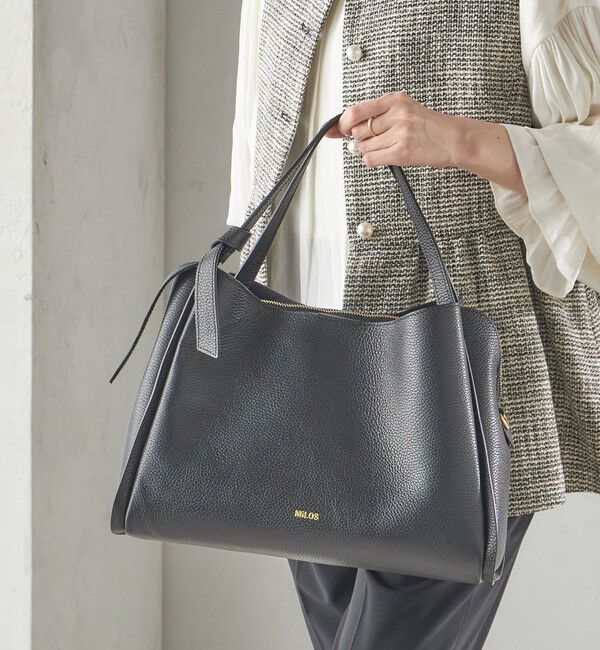 SHIPS for women「MILOS: A4 リボン パーテーション レザー トート M」|トートバッグ|