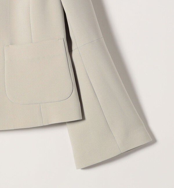 quaranciel「quaranciel:〈洗濯機可能〉ダブルクロス フレア ノーカラー ジャケット（セットアップ対応）」|ノーカラージャケット|