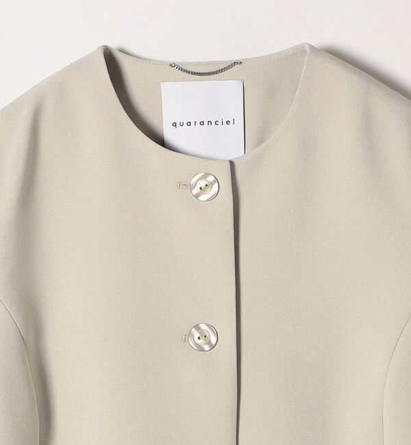 quaranciel「quaranciel:〈洗濯機可能〉ダブルクロス フレア ノーカラー ジャケット（セットアップ対応）」|ノーカラージャケット|