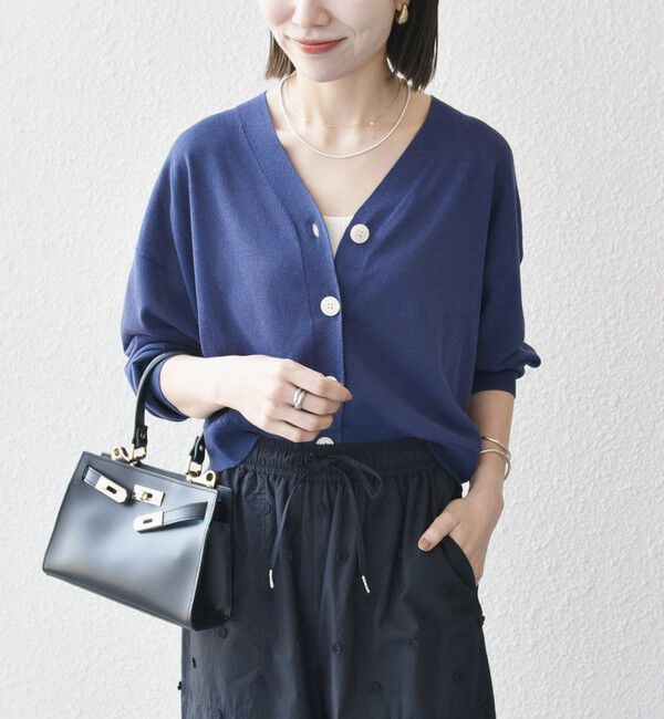 SHIPS any「SHIPS any:〈UVカット/手洗い可能〉シアー Vネック カーディガン」|カーディガン|