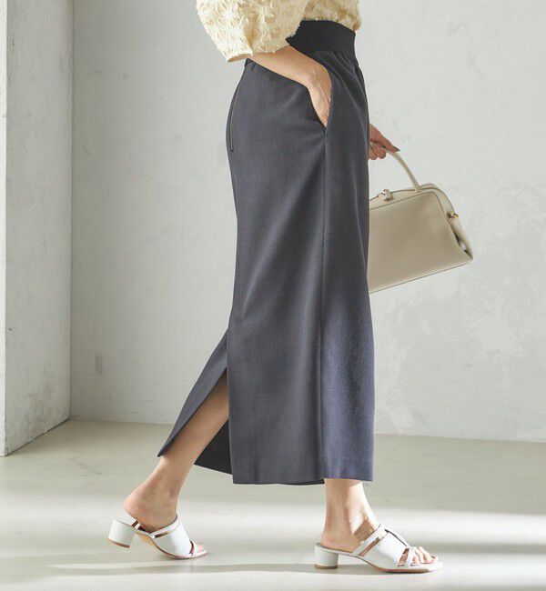 SHIPS for women「〈手洗い可能〉Asami 麻調合繊 ウエスト リブ タイト スカート」|タイト|