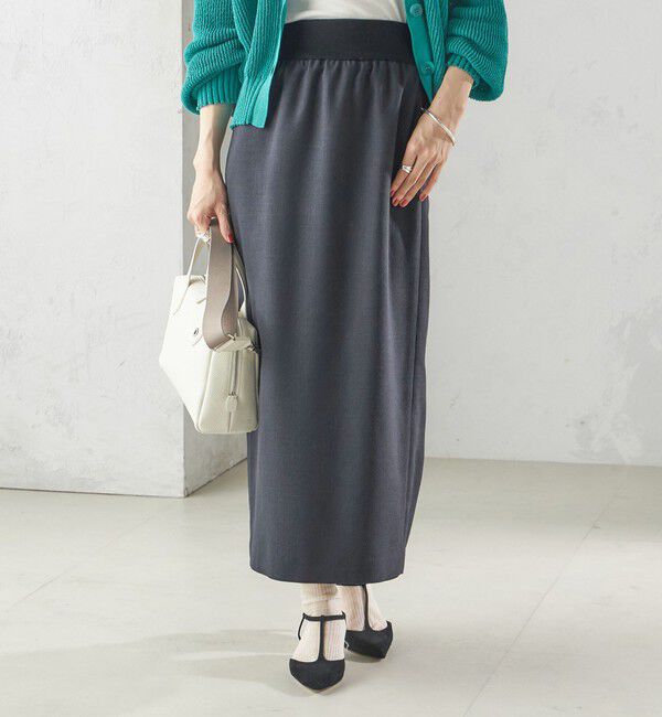 SHIPS for women「〈手洗い可能〉Asami 麻調合繊 ウエスト リブ タイト スカート」|タイト|