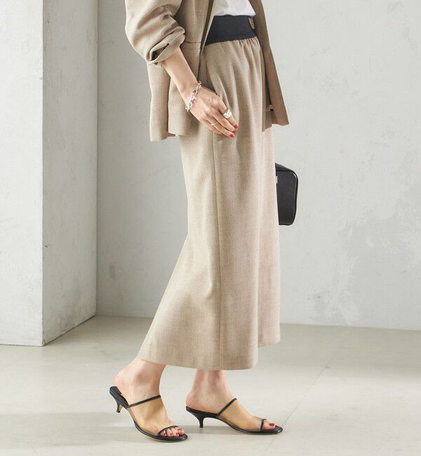 SHIPS for women「〈手洗い可能〉Asami 麻調合繊 ウエスト リブ タイト スカート」|タイト|