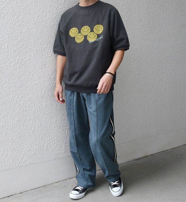 SHIPS any「【SHIPS any別注】athletic wear MASON: スマイルマーク/刺繍 スウェット Tシャツ◇」|Tシャツ・カットソー|