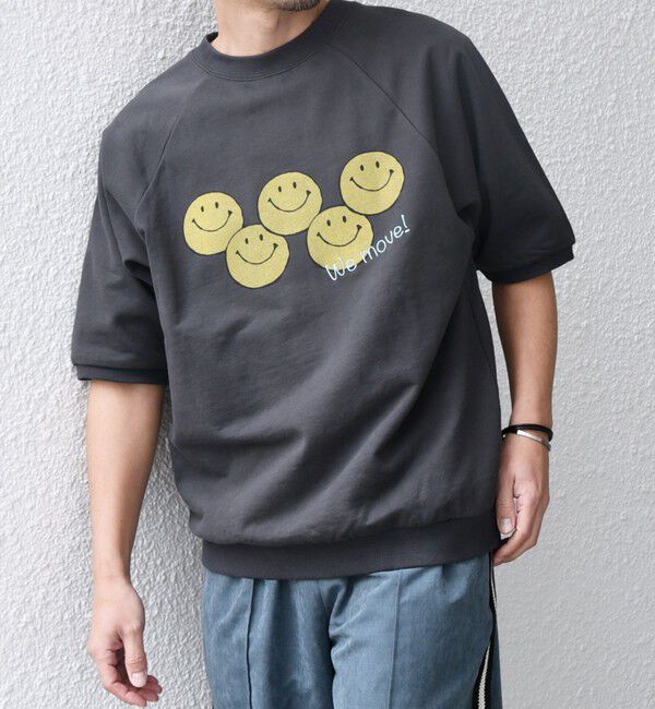 SHIPS any「【SHIPS any別注】athletic wear MASON: スマイルマーク/刺繍 スウェット Tシャツ◇」|Tシャツ・カットソー|