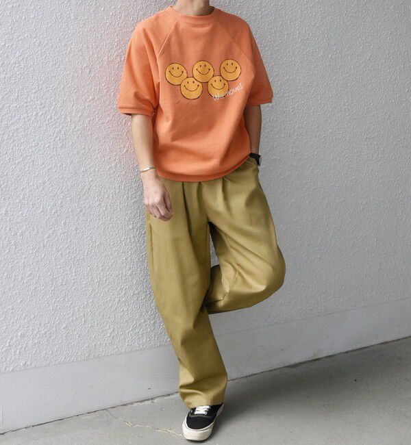 SHIPS any「【SHIPS any別注】athletic wear MASON: スマイルマーク/刺繍 スウェット Tシャツ◇」|Tシャツ・カットソー|