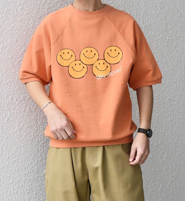 SHIPS any「【SHIPS any別注】athletic wear MASON: スマイルマーク/刺繍 スウェット Tシャツ◇」|Tシャツ・カットソー|