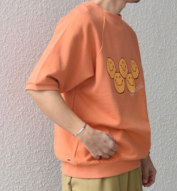 SHIPS any「【SHIPS any別注】athletic wear MASON: スマイルマーク/刺繍 スウェット Tシャツ◇」|Tシャツ・カットソー|