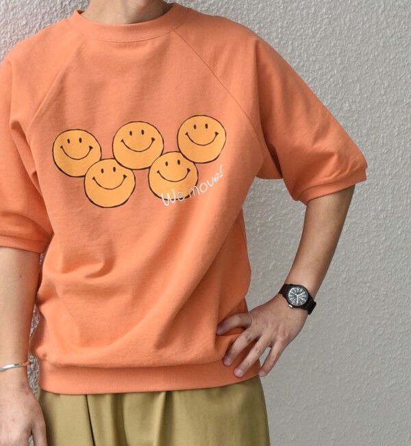 SHIPS any「【SHIPS any別注】athletic wear MASON: スマイルマーク/刺繍 スウェット Tシャツ◇」|Tシャツ・カットソー|