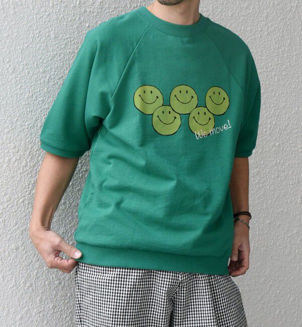 SHIPS any「【SHIPS any別注】athletic wear MASON: スマイルマーク/刺繍 スウェット Tシャツ◇」|Tシャツ・カットソー|