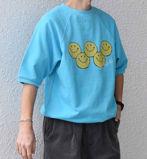 SHIPS any「【SHIPS any別注】athletic wear MASON: スマイルマーク/刺繍 スウェット Tシャツ◇」|Tシャツ・カットソー|