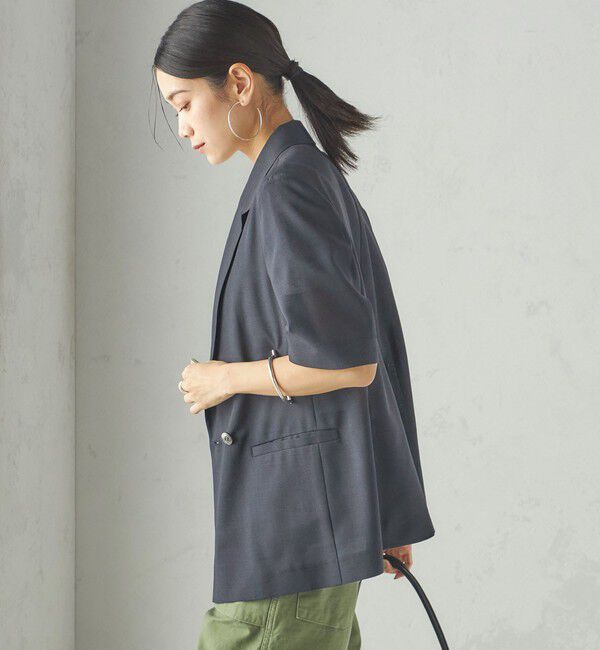 SHIPS for women「〈手洗い可能〉ダブル 半袖 ジャケット」|テーラードジャケット|