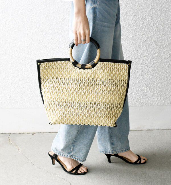 SHIPS any「SHIPS any: マルチボーダー クロシェ ペーパー トート バッグ」|トートバッグ|