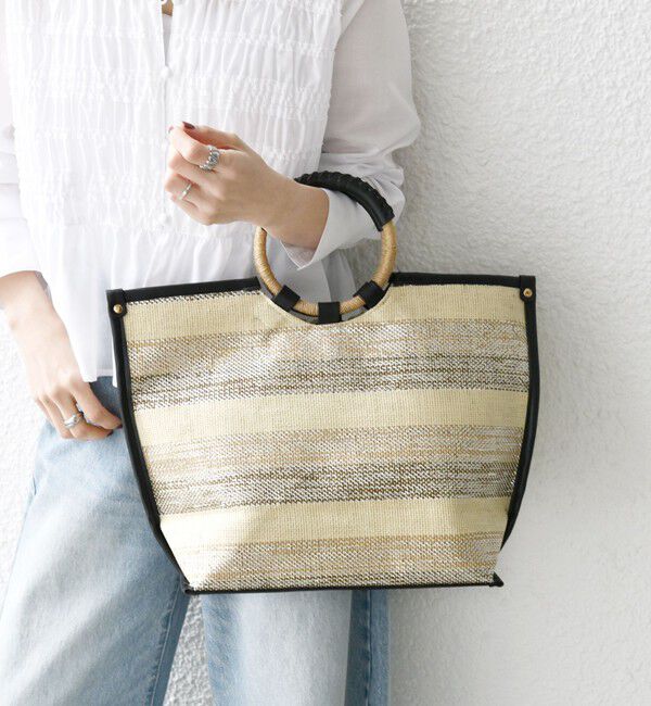 SHIPS any「SHIPS any: マルチボーダー クロシェ ペーパー トート バッグ」|トートバッグ|