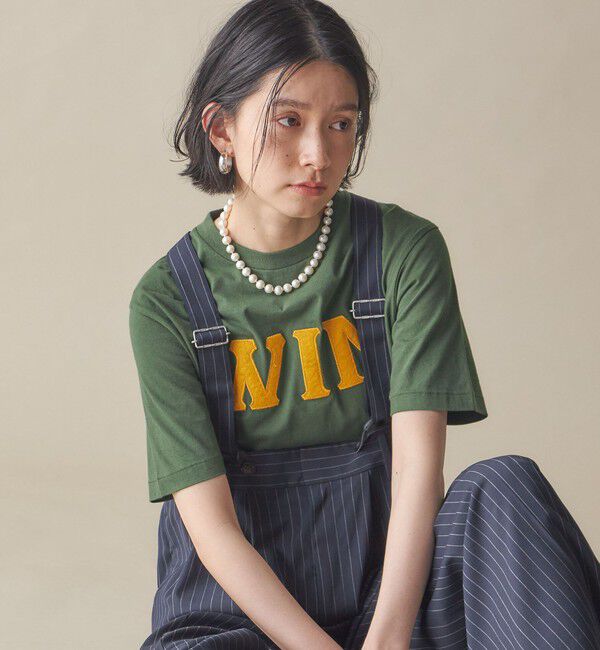 SHIPS for women「SHIPS NINE CASE:〈洗濯機可能〉パッチワーク ロゴ TEE」|Tシャツ・カットソー|