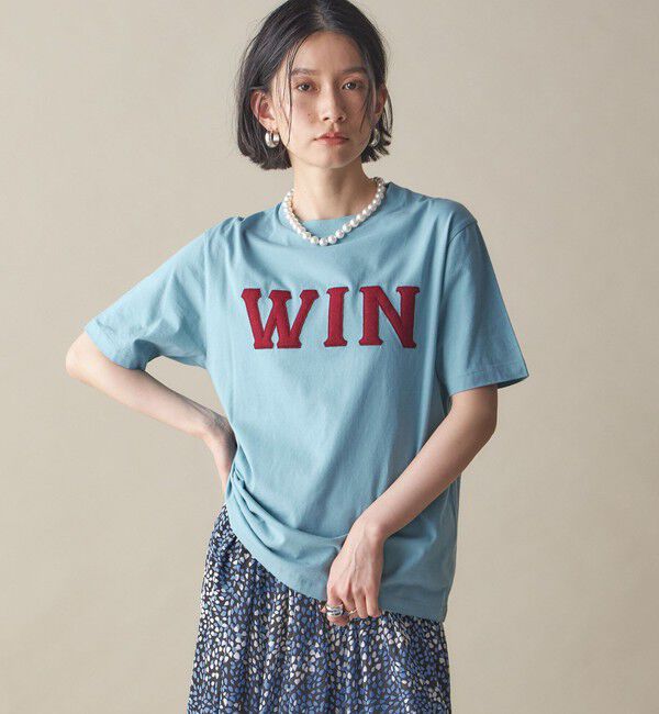 SHIPS for women「SHIPS NINE CASE:〈洗濯機可能〉パッチワーク ロゴ TEE」|Tシャツ・カットソー|ライトブルー